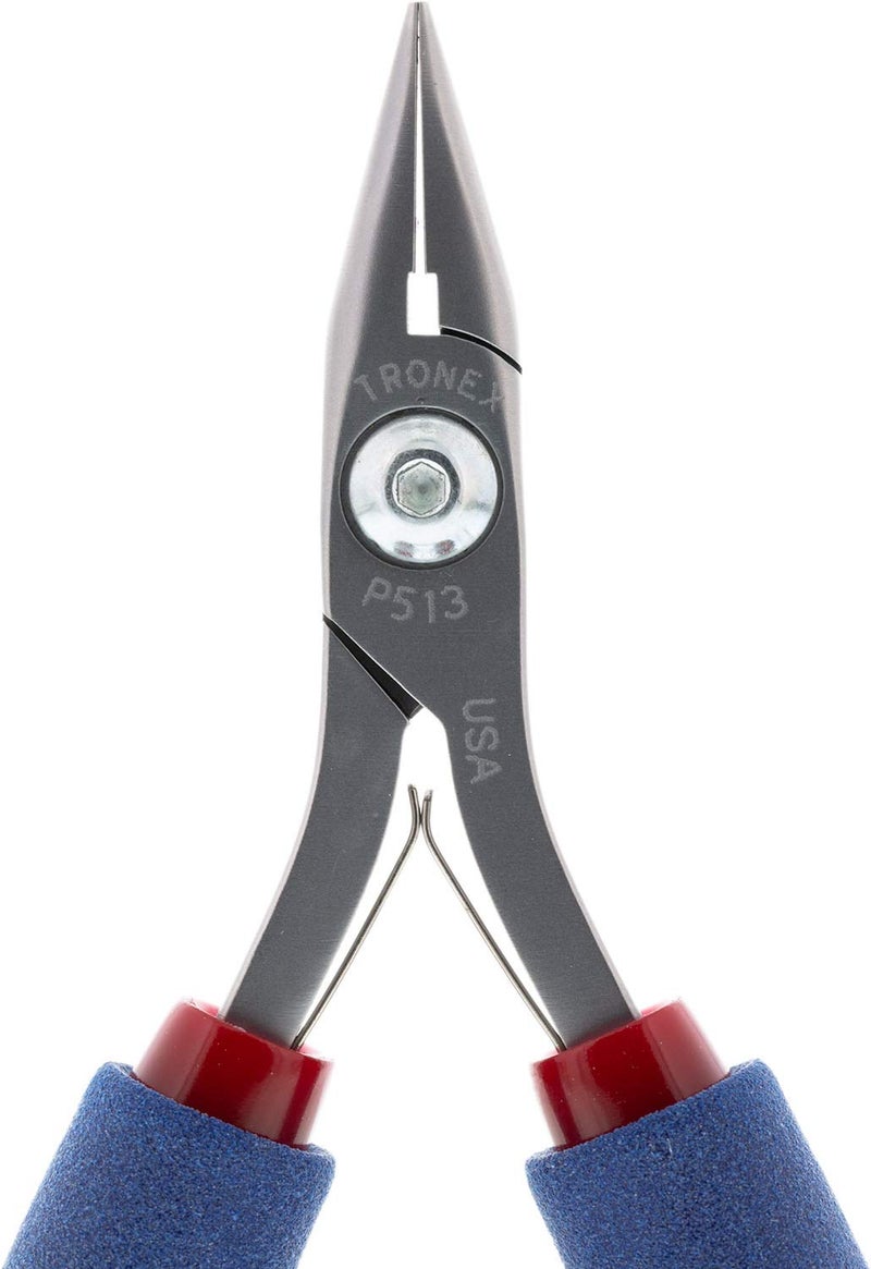 Tronex Model 713 Chain Nose Pliers, Short, Smooth Jaw - Long, Ergonomic Handles - Image 2